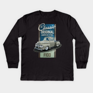 F100 Pickup Truck Kids Long Sleeve T-Shirt